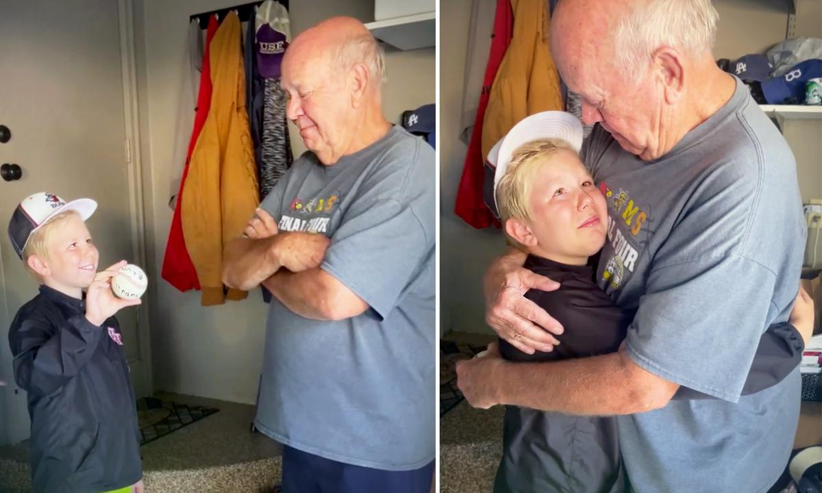 Boy Dedicates His First Home Run Baseball to Grandpa Who Coached Him: ‘Papa, I Love You’