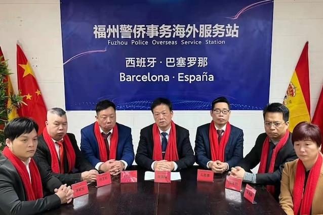 The "Fujian Police Overseas Service Station" in Barcelona, Spain. (WeChat: Fuzhou Police)