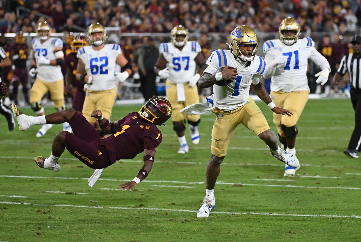 Thompson-Robinson’s 4 TDs Lead No. 10 UCLA Past ASU 50–36