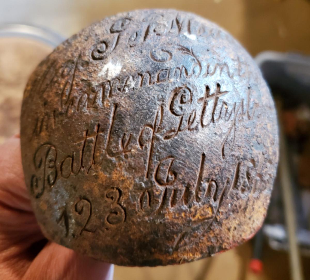 Best of Treasures: Battle of Gettysburg Cannonball Is Beautifully Engraved
