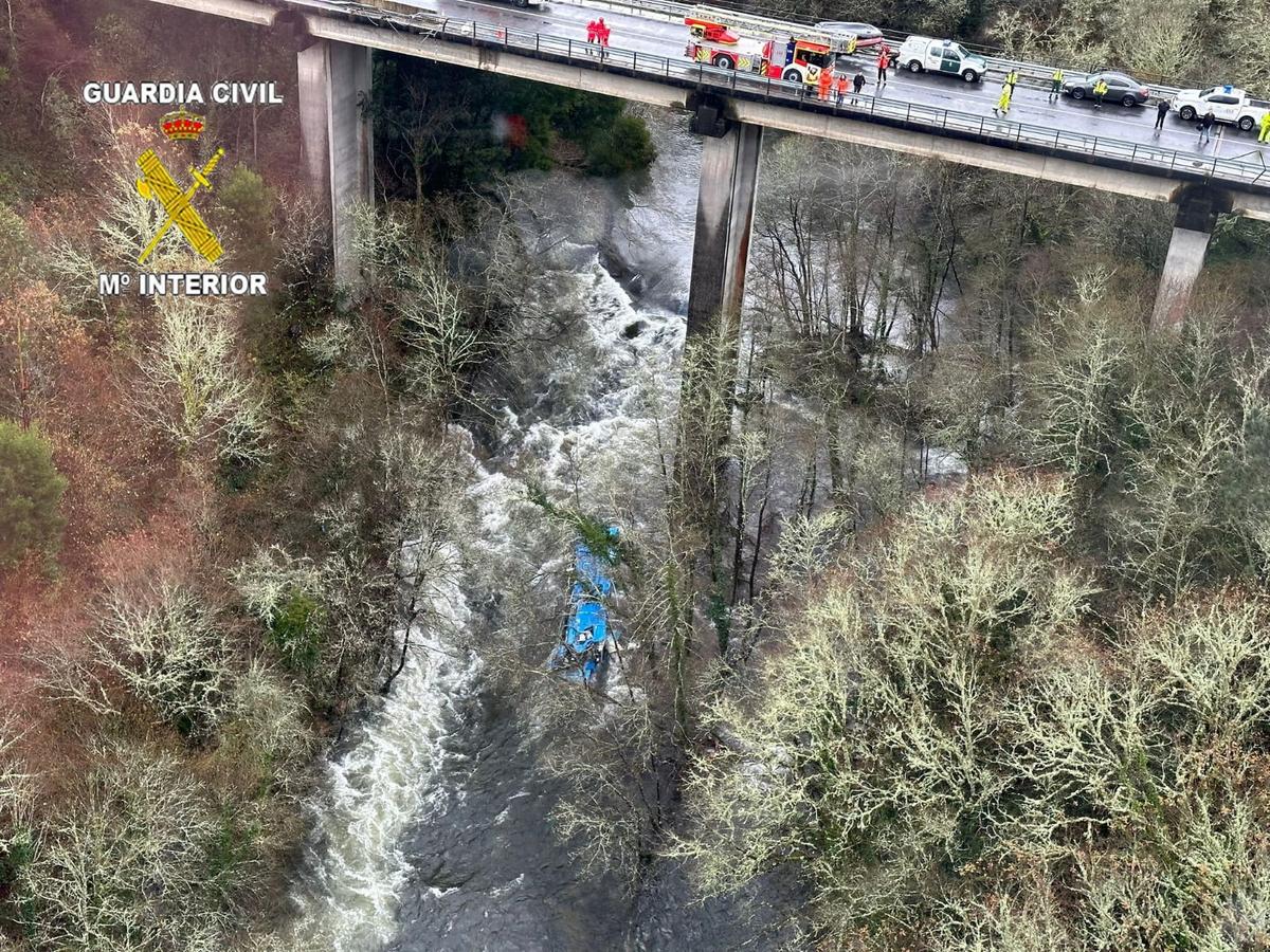6 Dead After Bus Plunges Off Bridge Into River in Spain