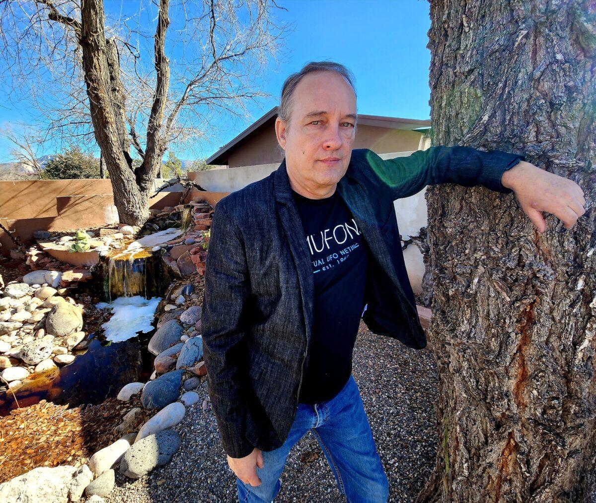 Ron James, documentary filmmaker and public relations director for the Mutual UFO Network, in Sedona, Ariz., on Dec. 17, 2022. (Allan Stein/The Epoch Times)