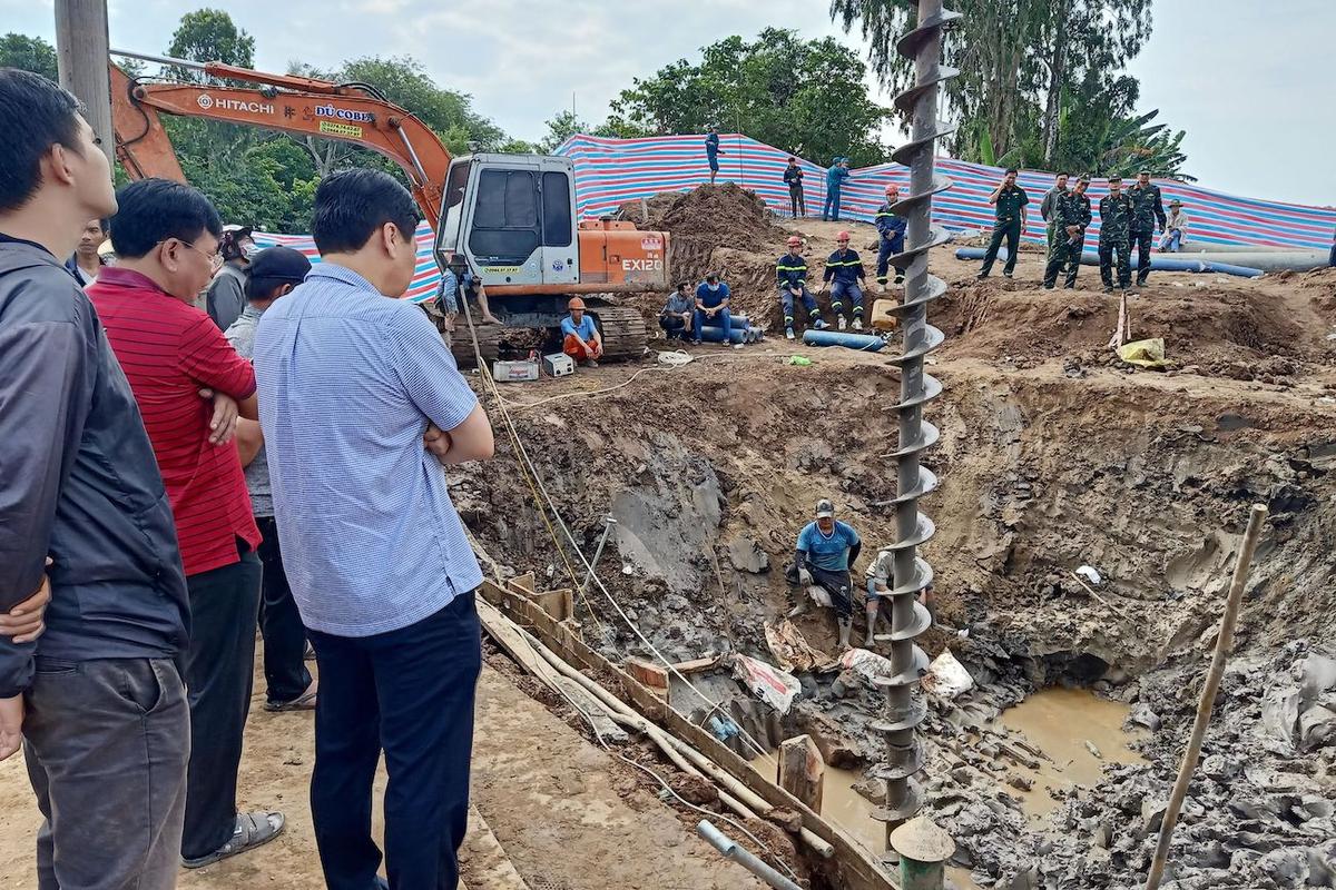 Rescuers Try to Save 10-Year-Old Boy Trapped in Concrete Hole in Vietnam