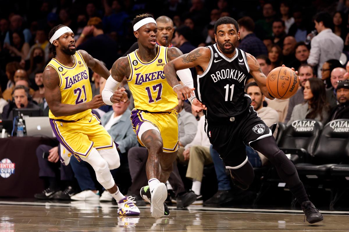 Irving Has 26, Nets Beat Lakers 121–104 as James, Davis Sit