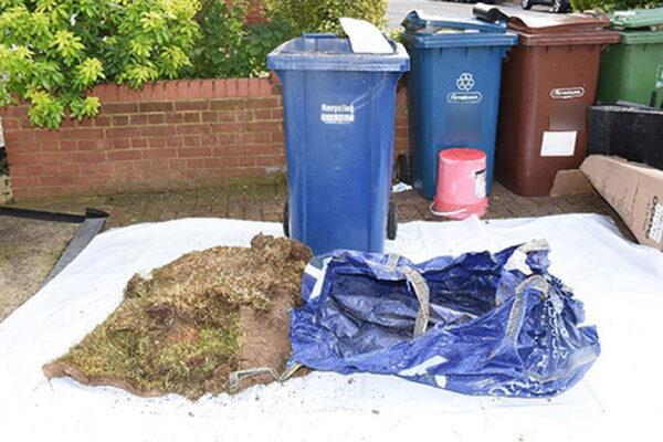 Undated photo of the wheelie bin where the body of Louise Kam was found, in Harrow, northwest London, in August 2021. (Metropolitan Police)