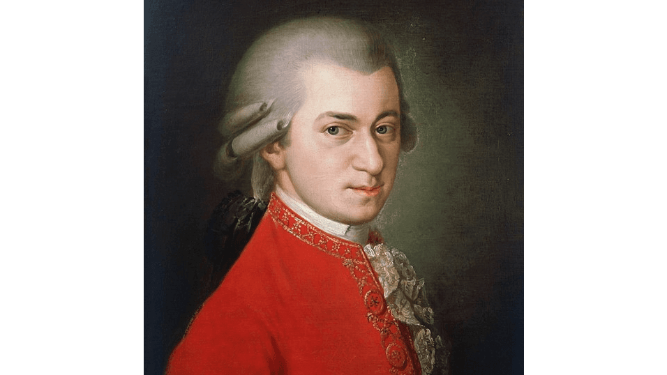 Posthumous painting of Mozart by Barbara Krafft in 1819. (Public Domain)
