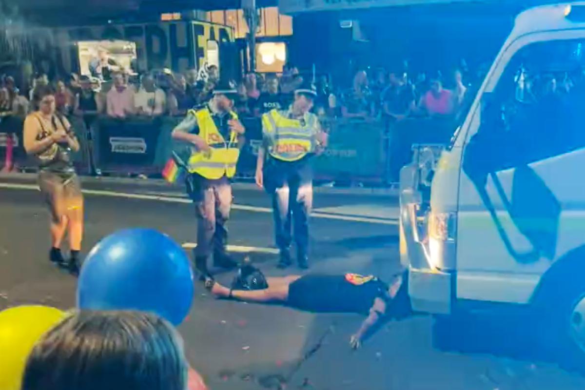 Australian Senator Lies in Front of Truck, Interrupting Mardi Gras Parade
