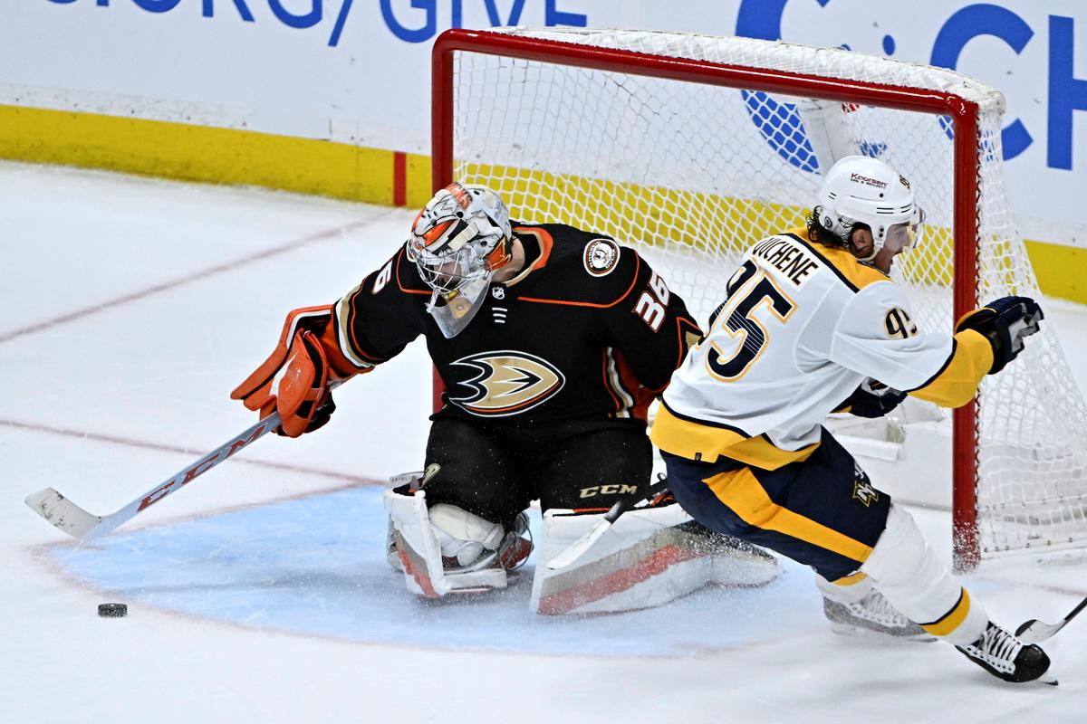 Novak Scores 2nd Goal in OT, Predators Beat Ducks 5–4