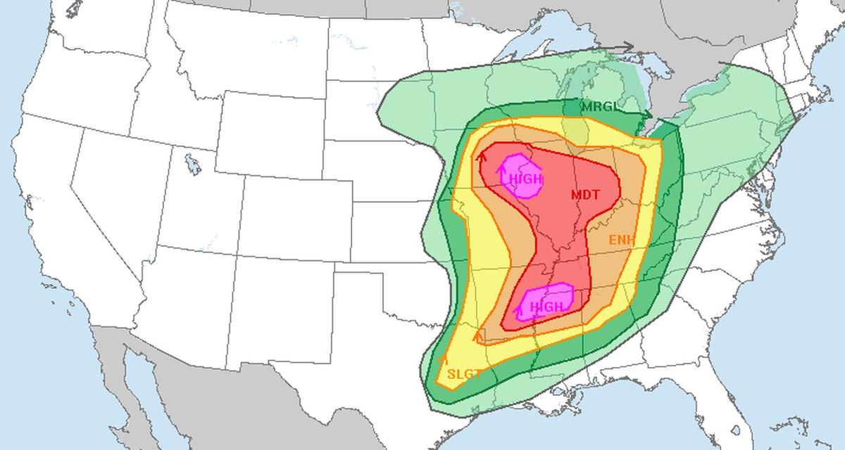 Weather Service: Tens of Millions of People Facing Strong Tornadoes, Destructive Winds