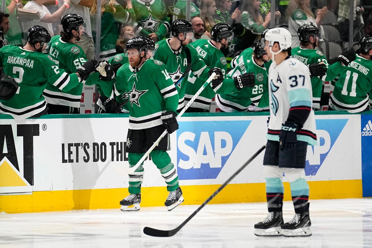 Hintz Has 2 Goals, Pavelski Scores Again as Stars Take 3–2 Series Lead Over Kraken