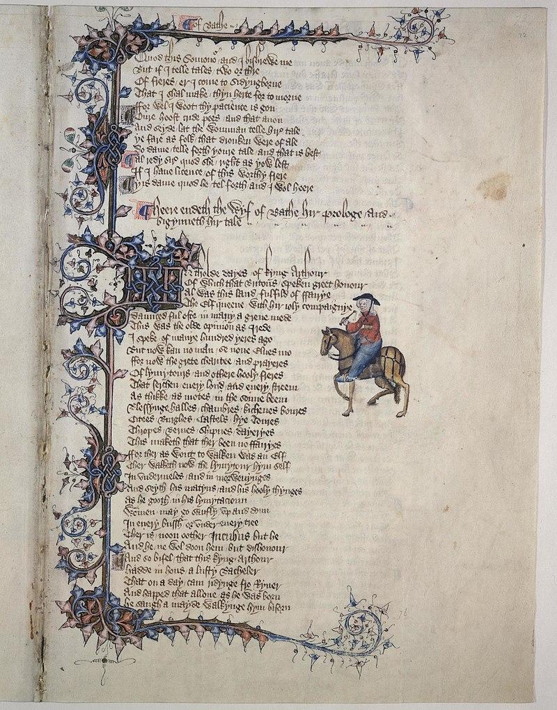 The Wife of Bath's Tale in the Ellesmere manuscript of "The Canterbury Tales," circa 1405–1410. (Public Domain)
