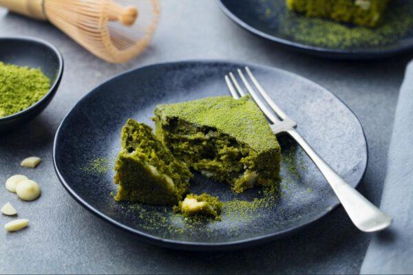 Green tea can be made into matcha cake as a dessert. (Anna_Pustynnikova/Shutterstock)