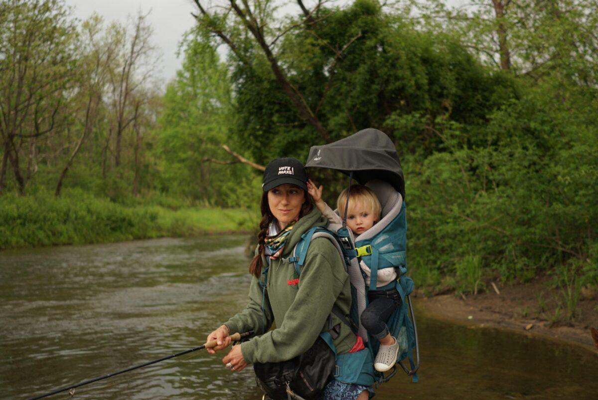 Cahn often brings her daughter, Myra Lou, fishing. Here, they are in western North Carolina. (Katie Cahn)
