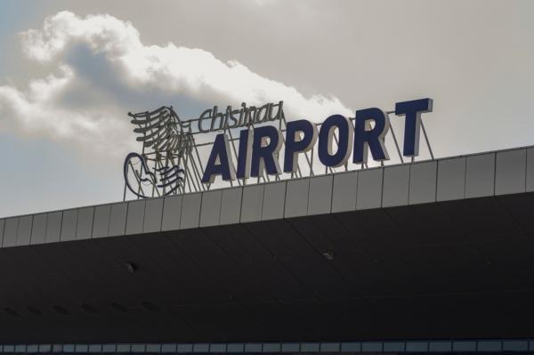 Clouds pass above the international airport in Chisinau, Moldova, on Aug. 16, 2022. (Cristian Straista/AP Photo)