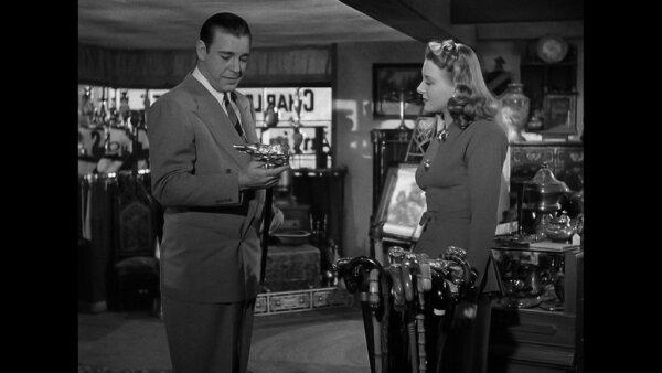 Lawrence Talbot (Lon Chaney Jr.) and Gwen Conliffe (Evelyn Ankers), in "The Wolf Man." (Universal Pictures)