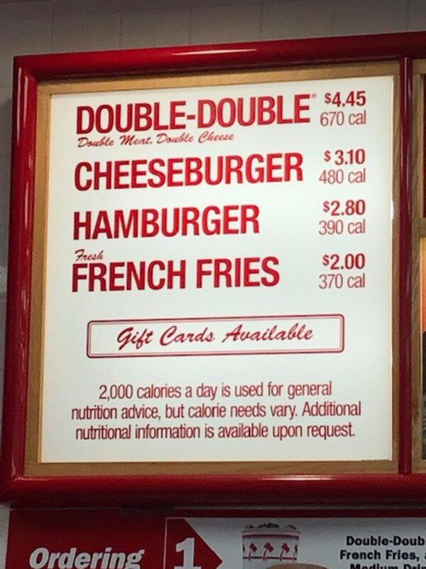 The classic In-N-Out menu. (Bill Shaikin/Los Angeles Times/TNS)