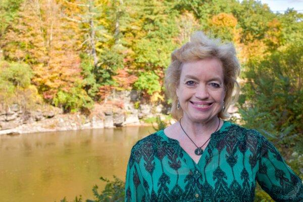 Laurie Ramie in front of the Upper Delaware River in 2020. (Courtesy of Laurie Ramie)