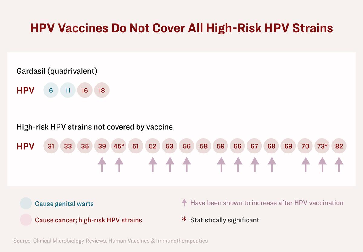 HPV vaccines do not cover all HPV strains that cause cervical cancer and will induce changes in cervical HPV strains. (Illustration by The Epoch Times)