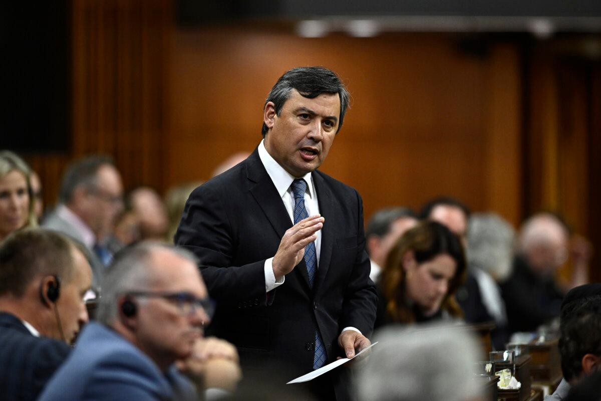 Conservative MP Michael Chong rises during question period in the House of Commons on Parliament Hill in Ottawa on Oct. 18, 2023. (The Canadian Press/Justin Tang)