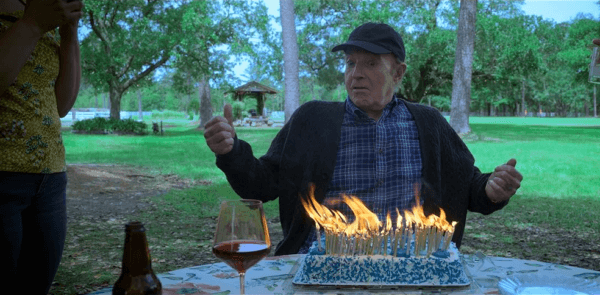 Stan Mullen (James Caan) celebrates his birthday, in “Fast Charlie.” (Vertical Entertainment)