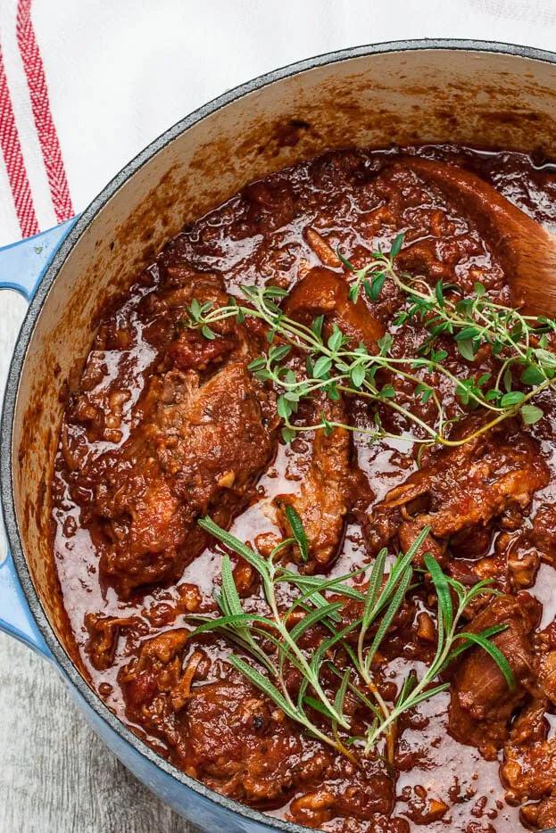 Using an affordable cut of pork shoulder, this dish transforms into a savory and guest-worthy meal after a long, slow braise. (Courtesy of Amy Dong)