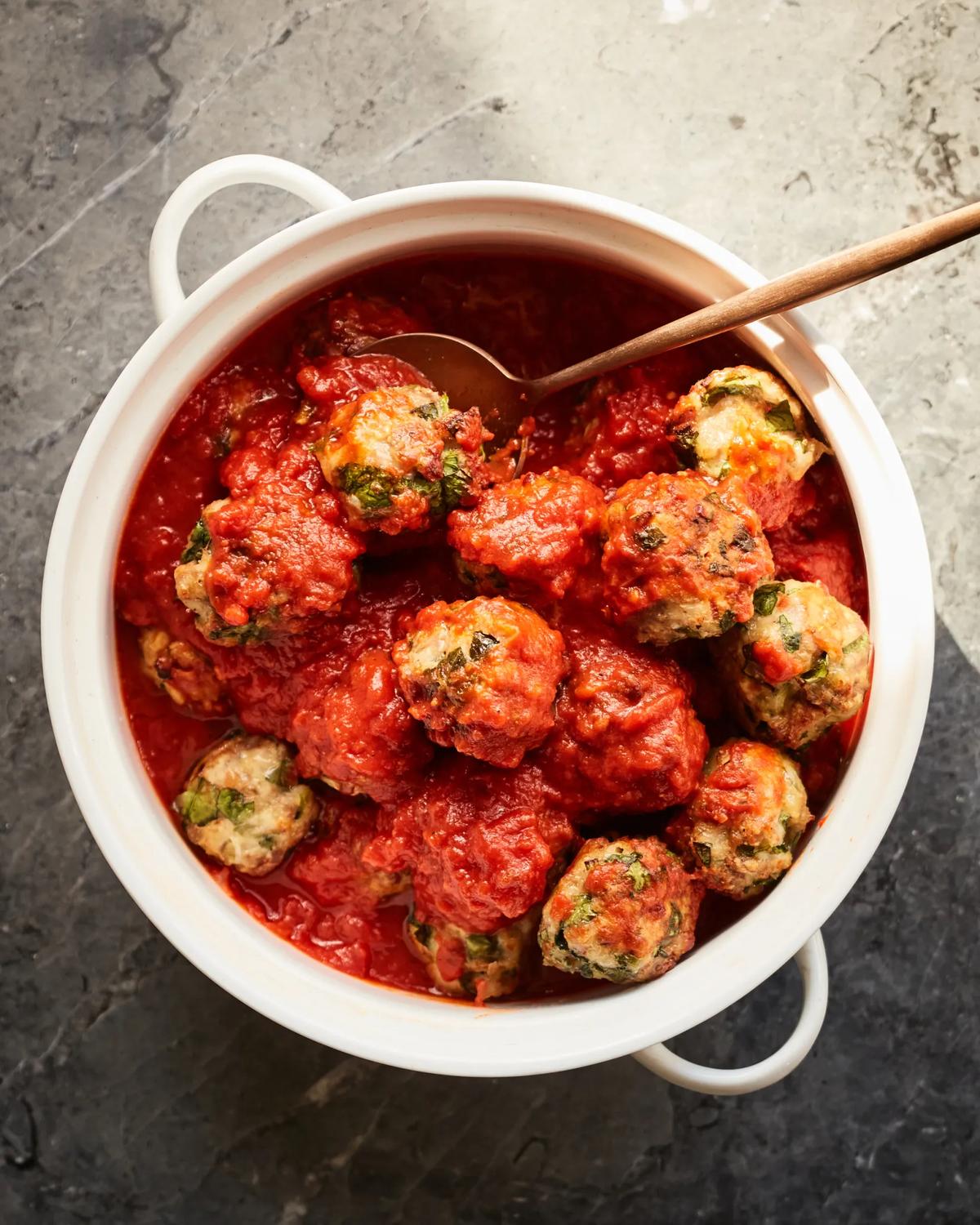 Turkey, Spinach, and Cheese Meatballs