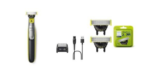 Philips Norelco OneBlade 360 Face, Hybrid Electric Beard Trimmer and Shaver