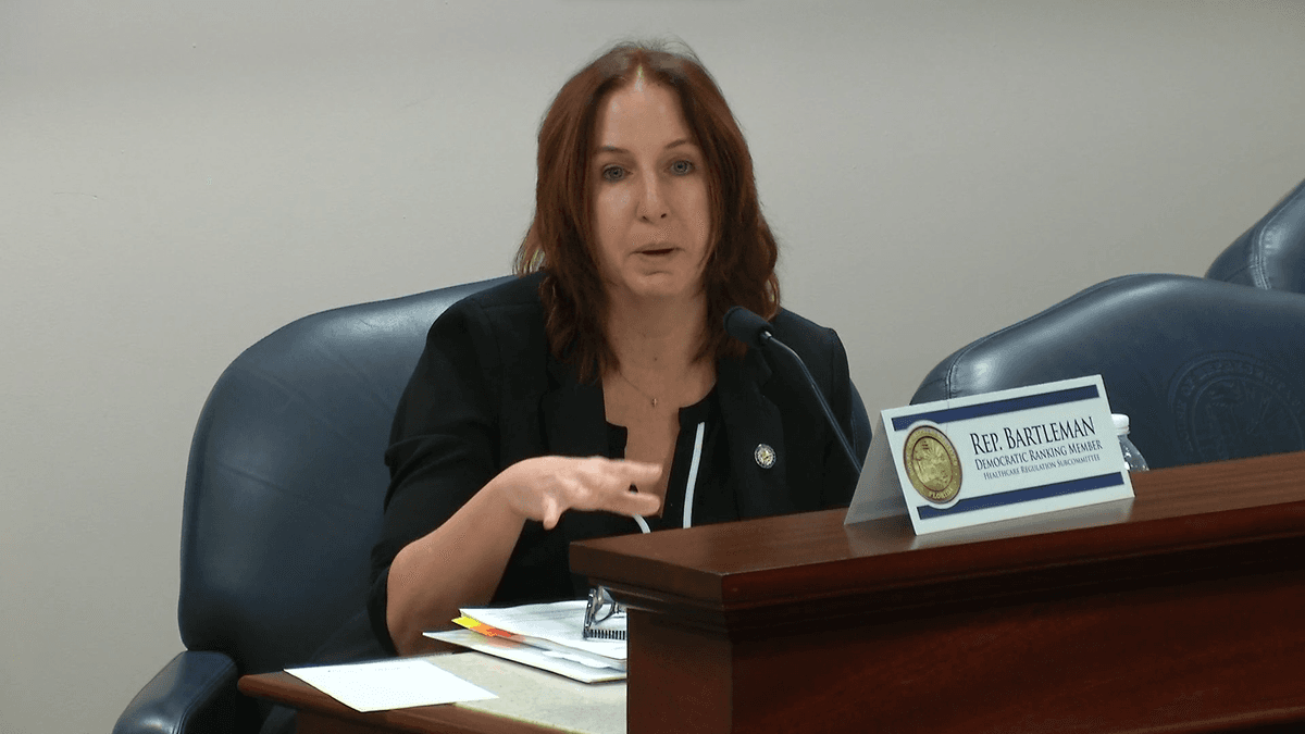 Florida state Rep. Robin Bartleman (D-Weston) voiced her opposition to HB1269, a bill related to THC caps on recreational marijuana in Florida while supporting the proposed Constitutional amendment for recreational marijuana that might be on the Nov. 4, 2024, ballot. (Florida House of Representatives/Screenshot via The Florida Channel)
