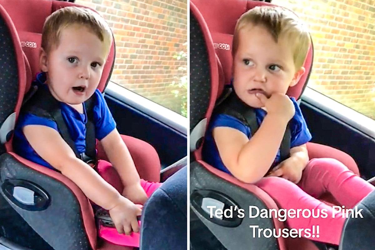 Boy Reacts After Being Dressed in Pink Trousers—Tells Mom, ‘They’re Dangerous’: VIDEO