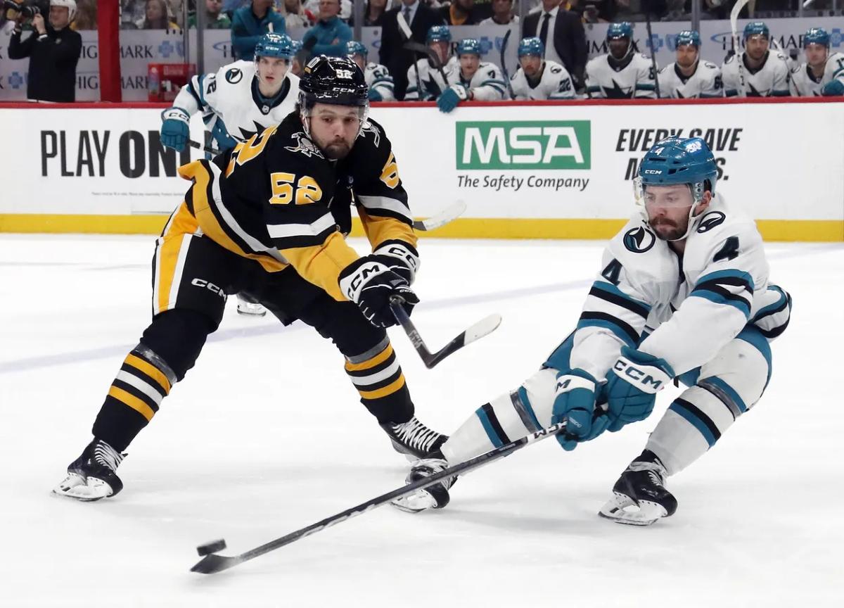 Sharks’ Slide Continues in Pittsburgh as Penguins Snap Losing Streak