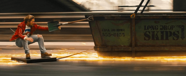 Colt Seavers (Ryan Gosling) pulling off a stunt, in "The Fall Guy." (Universal Pictures)