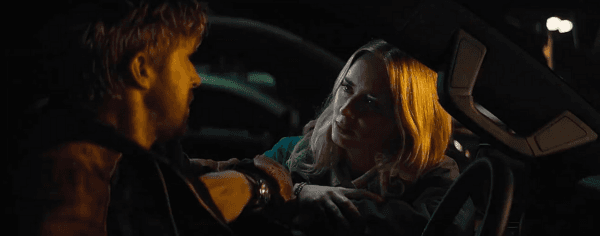 Colt Seavers (Ryan Gosling) and Jody Moreno (Emily Blunt) have a talk: "Are you sitting in your truck listening to Taylor Swift?" "No." "Have you been crying?" "No." (Universal Pictures)