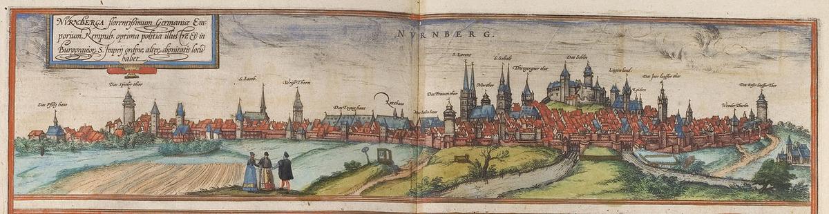 Topography of Nürnberg, Germany, 1572, by Georg Braun; and Frans Hogenberg. (Public Domain)