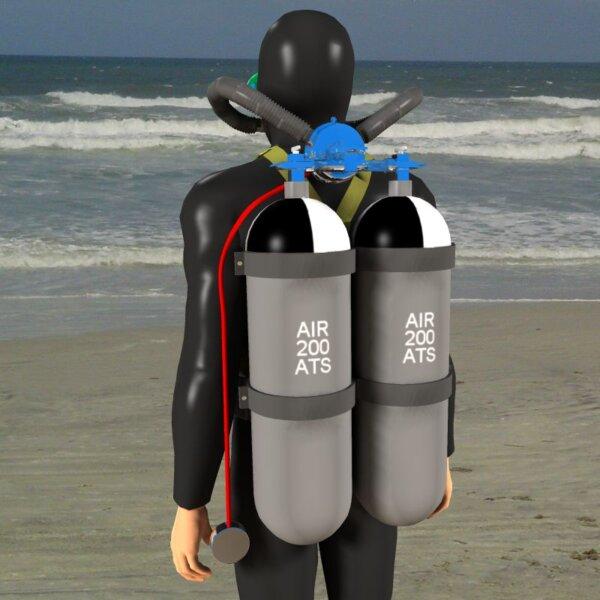 Classic twin-hose Cousteau-type Aqua-Lung. (Public Domain)