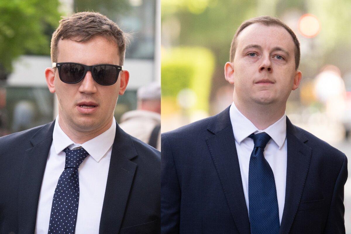 (Left) Christopher Cash and (Right) Christopher Berry, who both denied spying for China, arrive at the Old Bailey in London on May 10, 2024. (PA)