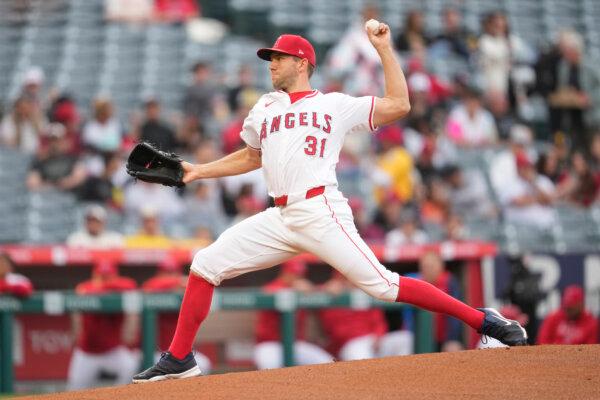 Angels pitcher Tyler Anderson delivers against the Padres in Anaheim, Calif., on June 3, 2024. (Ashley Landis/AP Photo)