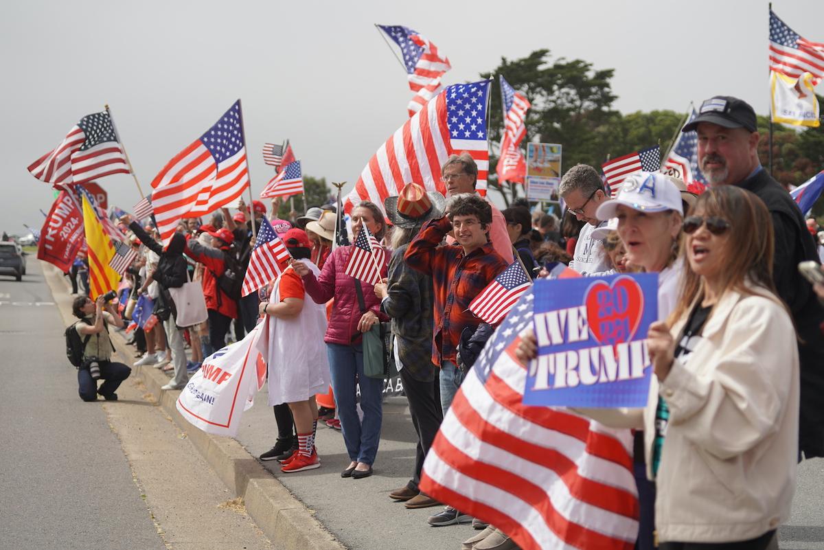 Supporters Greet Former President Trump in San Francisco