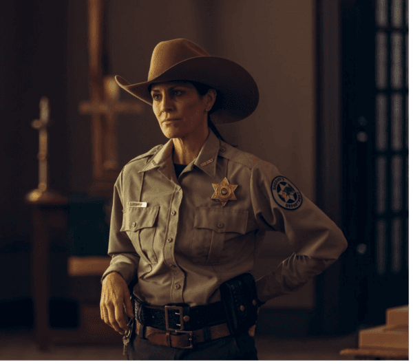 Monica Hawkins (Annabeth Gish) is the sheriff of Stephenville, Texas, in "Ride." (Well Go USA)