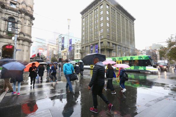 A general view as rain falls in Melbourne, Australia, on May 11, 2018. (Robert Cianflone/Getty Images)