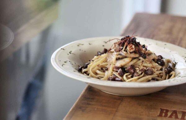 The hidden menu of the British coffee shop is spaghetti fried with preserved Chinese sausages mixed with pepper. (Courtesy of Eddie Chan)