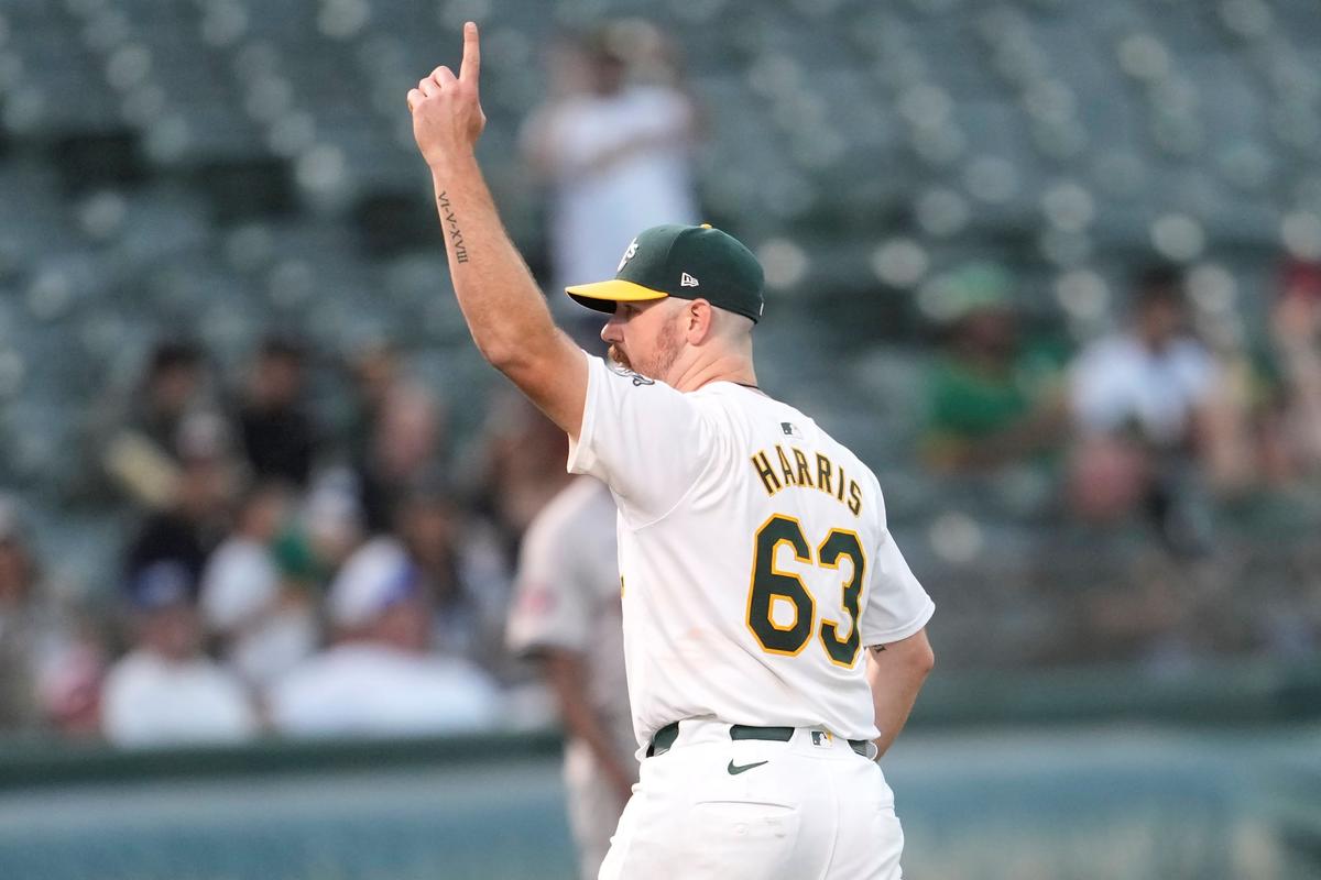 Harris, Three A’s Relief Pitchers Combine to Blank Division-Leading Astros