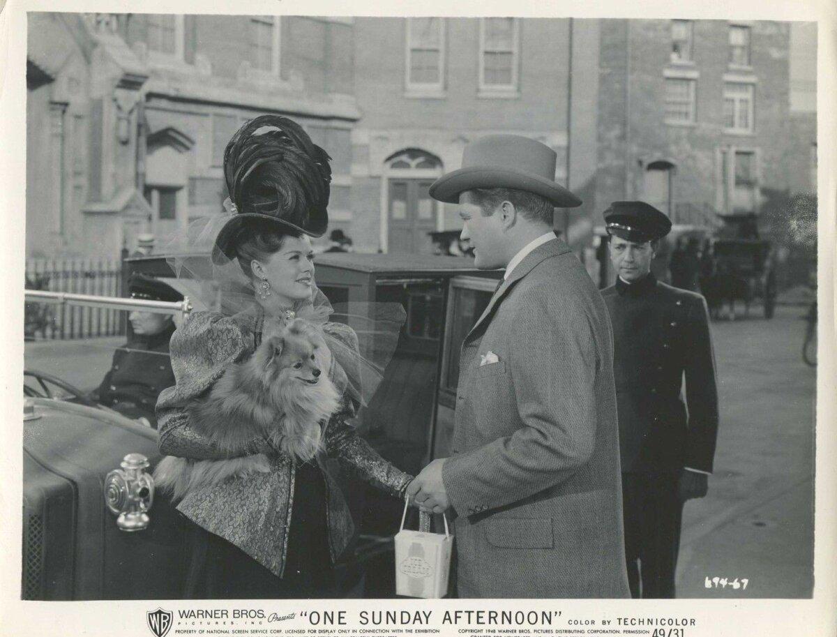 Virginia Bush (Janis Paige) and Biff Grimes (Dennis Morgan), in "One Sunday Afternoon." (Warner Bros.)