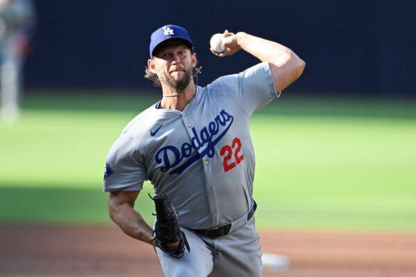 Dodgers pitcher Clayton Kershaw endures a rough outing against the Padres in San Diego on July 31, 2024. (Denis Poroy/AP Photo)