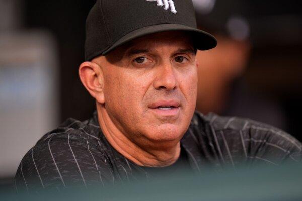 White Sox Manager Pedro Grifol stands in the dugout before a game against the Kansas City Royals in Chicago on July 29, 2024. (Erin Hooley/AP Photo)