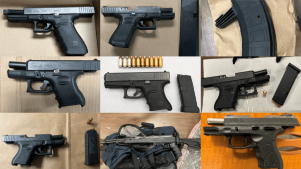 Nine firearms were seized as part of an investigation into a Toronto street gang known as the Jamestown Crips. (Toronto Police/ Handout photo)