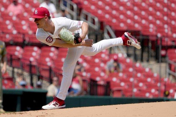 Cardinals pitcher Sonny Gray delivers against the Padres in St. Louis on Aug. 29, 2024. (Jeff Roberson/AP Photo)