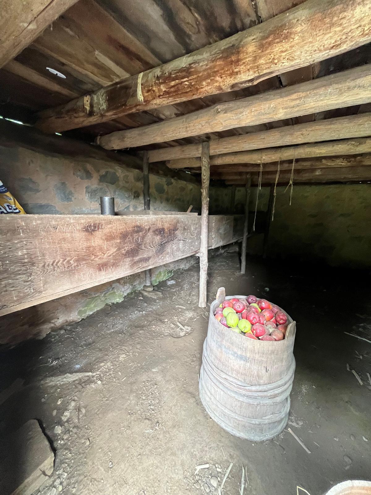 Apples are usually stored in barrels inside the apple houses. (Courtesy of Deena Bouknight)