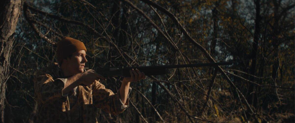 Phil Robertson (Matthew Erick White) conceals himself in a duck blind, in "The Blind" (Fathom Films)