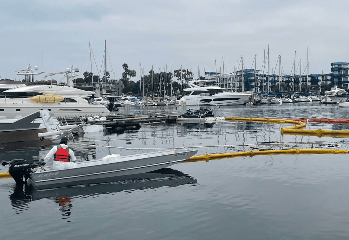 Cleanup Teams Work to Contain Diesel Spill From Boat Fire, Explosion