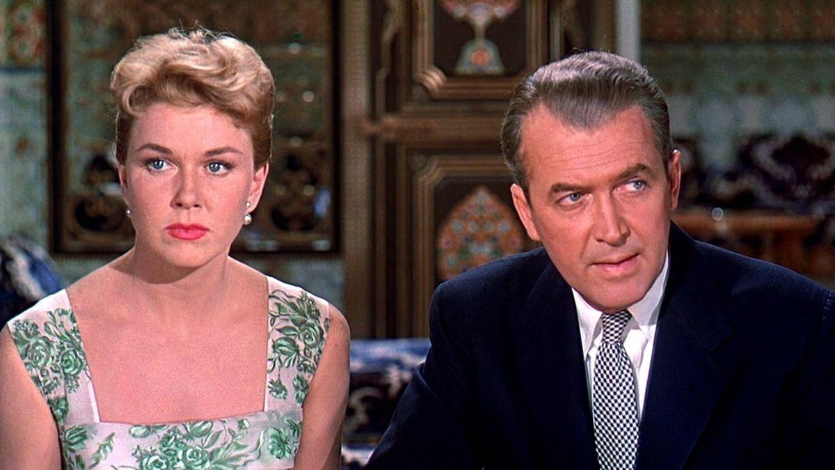 Josephine McKenna (Doris Day) and Benjamin McKenna (James Stewart) see more than they expected, in "The Man Who Knew Too Much." (Paramount Pictures)